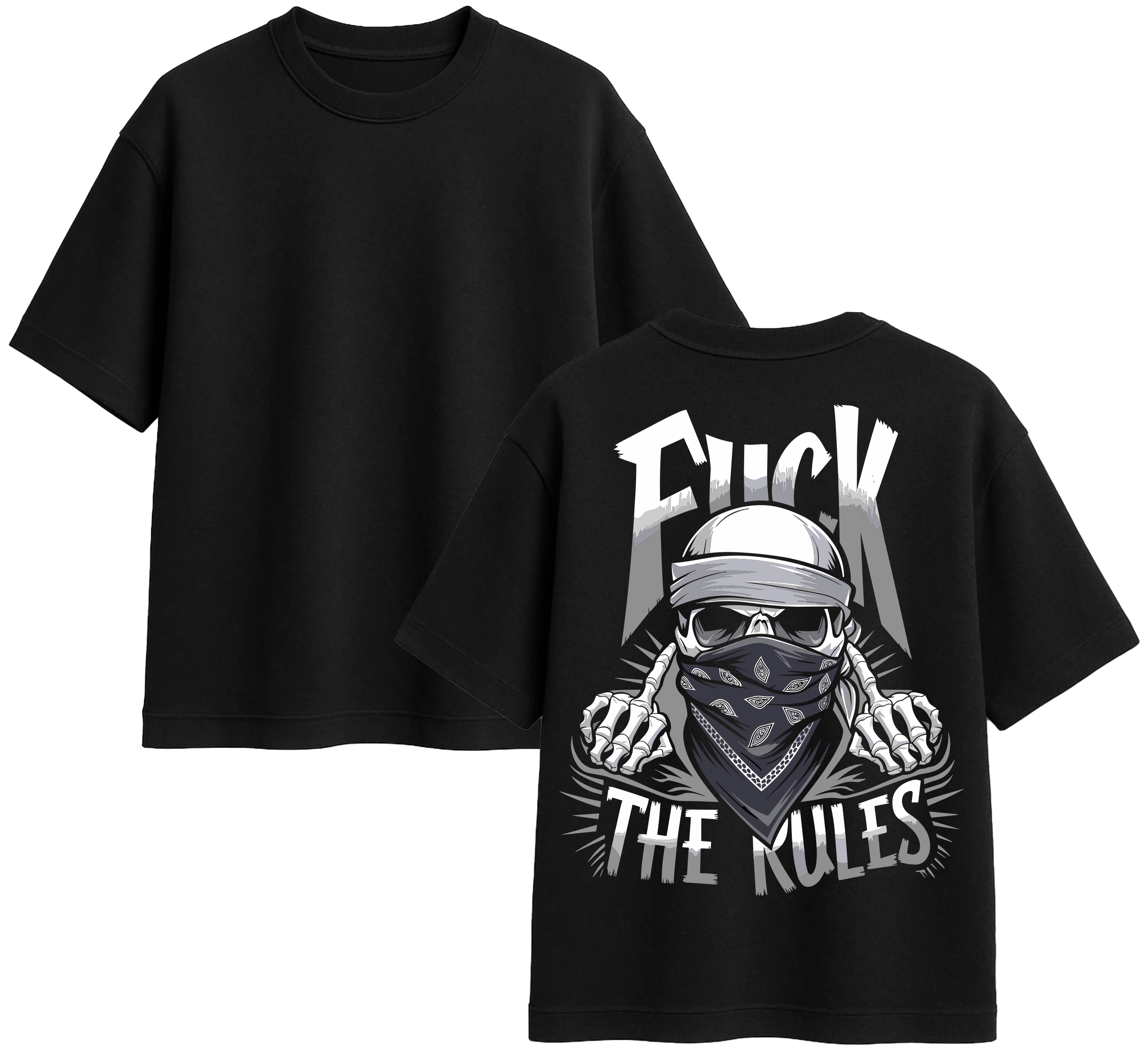 "Fuck The Rules" Skull Tee