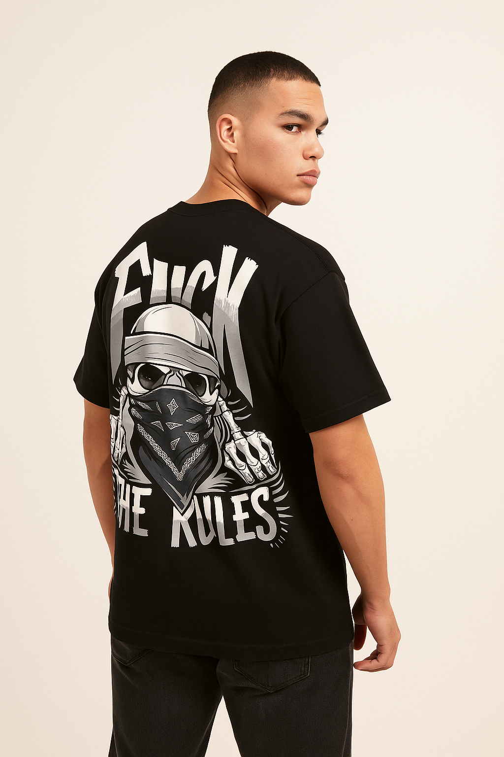 "Fuck The Rules" Skull Tee